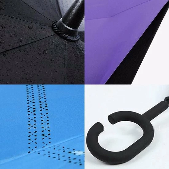 Gloednieuw ⭐ Merkloos SmartPlu 12288-A - Grote Storm Paraplu - Zwart - Omkeerbaar - Ergonomisch - Microfiber - 105cm ???? 5 Gloednieuw ⭐ Merkloos SmartPlu 12288-A - Grote Storm Paraplu - Zwart - Omkeerbaar - Ergonomisch - Microfiber - 105cm ???? - Afbeelding 3