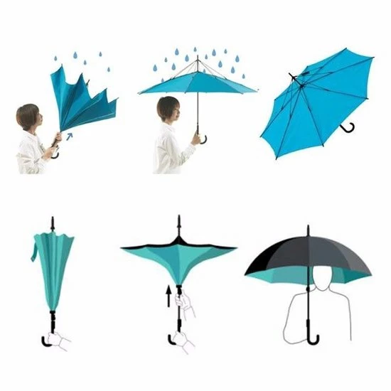 Gloednieuw ⭐ Merkloos SmartPlu 12288-A - Grote Storm Paraplu - Zwart - Omkeerbaar - Ergonomisch - Microfiber - 105cm ???? 7 Gloednieuw ⭐ Merkloos SmartPlu 12288-A - Grote Storm Paraplu - Zwart - Omkeerbaar - Ergonomisch - Microfiber - 105cm ???? - Afbeelding 5