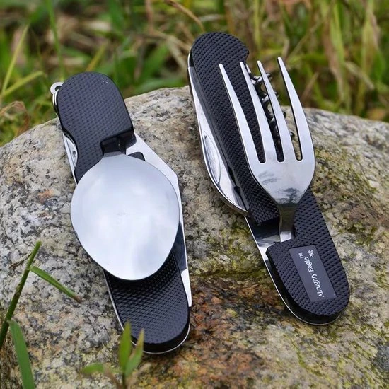 Uitgang ???? Nixnix - Opvouwbare Vork - 6-in-1 Multi Tool - Kamperen - Camping - Draagbare Universele Tool - Lepel - Mes ???? 6 Uitgang ???? Nixnix - Opvouwbare Vork - 6-in-1 Multi Tool - Kamperen - Camping - Draagbare Universele Tool - Lepel - Mes ???? - Afbeelding 4