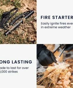 Aanbiedingen ???? Kwmobile Vuursteen En Strijker Set - Vuurstarter Voor Outdoor, Vissen, Bbq, Wandelen - Survival Aansteker En Touw - In Zwart ✨ -Hendi Shop 550x550 404