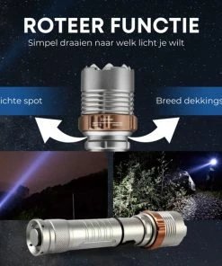 Hete verkoop ???? Rebela | Led Zaklamp Oplaadbaar | Flashlight | Aluminium | Waterproof | Inclusief Oplaadbare Batterij | High-Mid-Low-Strobe-SOS | T6 LED Police Flashlight ⭐ -Hendi Shop 550x550 449