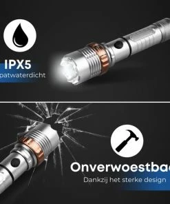 Hete verkoop ???? Rebela | Led Zaklamp Oplaadbaar | Flashlight | Aluminium | Waterproof | Inclusief Oplaadbare Batterij | High-Mid-Low-Strobe-SOS | T6 LED Police Flashlight ⭐ -Hendi Shop 550x550 452