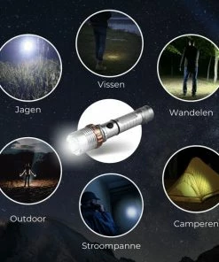 Hete verkoop ???? Rebela | Led Zaklamp Oplaadbaar | Flashlight | Aluminium | Waterproof | Inclusief Oplaadbare Batterij | High-Mid-Low-Strobe-SOS | T6 LED Police Flashlight ⭐ -Hendi Shop 550x550 453