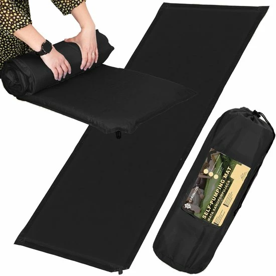 Nieuw ???? Springos Slaapmat | Zelfopblazend | 180 Cm | Inclusief Hoes | Zwart ???? 7 Nieuw ???? Springos Slaapmat | Zelfopblazend | 180 Cm | Inclusief Hoes | Zwart ???? - Afbeelding 5