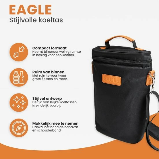 Uitgang ✔️ Eagle Home & Lifestyle Eagle Koeltas - Compacte Koeltas - Stoffen Tas - Strandtas - Mini Koelbox ???? 4 Uitgang ✔️ Eagle Home & Lifestyle Eagle Koeltas - Compacte Koeltas - Stoffen Tas - Strandtas - Mini Koelbox ???? - Afbeelding 2