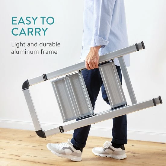 Top 10 ???? Navaris Aluminium Huishoudtrap - Trap Met 2 Treden - Opstap Van Aluminium - Lichte Inklapbare Ladder - Multifunctionele Keukentrap Met Antislip Poten ???? 7 Top 10 ???? Navaris Aluminium Huishoudtrap - Trap Met 2 Treden - Opstap Van Aluminium - Lichte Inklapbare Ladder - Multifunctionele Keukentrap Met Antislip Poten ???? - Afbeelding 5