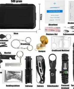 Beste Pirce ✔️ MyStand® 18 In 1 Multitool Ultimate Survival Kit | Outdoor Camping ???? Backpacking Emergency Survival Kit XXL Waterproof| SOS EDC Multifunctionele Box ???? -Hendi Shop 550x550 663