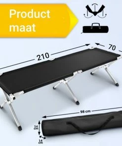Flash-uitverkoop ???? Woltu Tresko Wildebeest Veldbed 210cm - Kampeerbed Opvouwbaar (150kg) Inclusief Draagtas - Stretcher - Campingbed - Opklapbed - Outdoor - Kamperen ???? -Hendi Shop 550x553 3