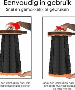 Coupon ✔️ Ever Home Kampeerkruk - Uitschuifbare Kruk - Oranje/Zwart- Tot 120 Kg - Travel Stool - Opvouwbare Campingkruk - Inklapbaar Krukje - Telescopische Kruk - Camping - Outdoor ???? -Hendi Shop 550x560 1