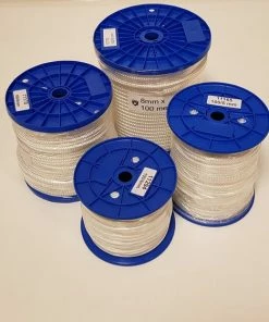 Gloednieuw ⌛ Durane Rondgevlochten Nylon Touw - Koord, 100m - Wit - 5 Mm Draaddikte ????