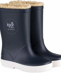 Flash-uitverkoop ⭐ Igor - Regenlaarzen Voor Kinderen - Splash Nautico Borreguito - Marineblauw - Maat 35EU ⌛
