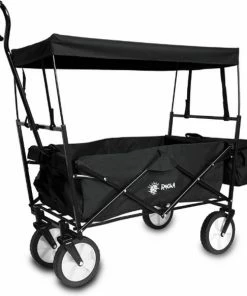 Goedkoop ???? Rijoka Opvouwbare Bolderkar/Bolderwagen | Met Dakje En Draagtas | Zwart ????