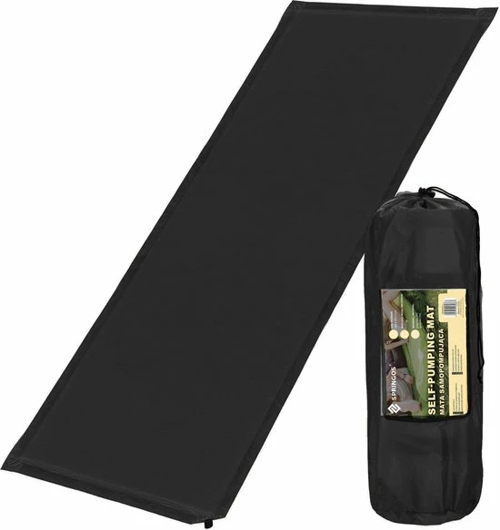Nieuw ???? Springos Slaapmat | Zelfopblazend | 180 Cm | Inclusief Hoes | Zwart ???? 3 Nieuw ???? Springos Slaapmat | Zelfopblazend | 180 Cm | Inclusief Hoes | Zwart ????