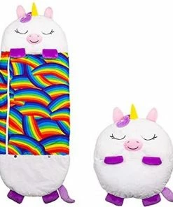 Beste Verkoop ✔️ Mediashop Happy Nappers Kinderslaapzak - 2-in-1 Zachte Knuffel En Zomerslaapzak - Wit Eenhoorn Motief Voor Kinderen Van 3 Tot 6 Jaar ????