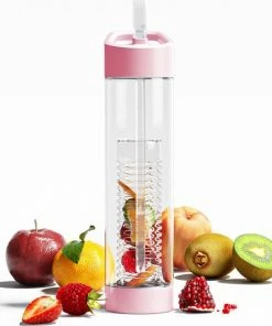 Goedkoop ???? Merkloos Waterfles Met Naam - Drinkfles Met Rietje - Fruit Filter Infuser - 700 Ml - Roze - Schoencadeautjes Sinterklaas ???? -Hendi Shop 550x605 4