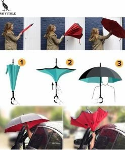 Beste Pirce ✔️ San Vitale® - Unieke Reversible Windproof Paraplu - Roze Bloem ???? -Hendi Shop 550x622 1