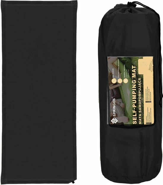 Nieuw ???? Springos Slaapmat | Zelfopblazend | 180 Cm | Inclusief Hoes | Zwart ???? 39 Nieuw ???? Springos Slaapmat | Zelfopblazend | 180 Cm | Inclusief Hoes | Zwart ???? - Afbeelding 37