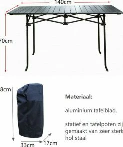 Promo ???? Travel-light Vouwtafel Aluminium 140 X 70 X 70cm Incl. Netvak & Camping Transporttas - Aluminium Roltafel - Campingtafel Aluminium + Staal - Tafelblad Rolbaar - Campingmeubels - Dining Tuintafel - Antraciet Kleur ???? -Hendi Shop 550x633 2