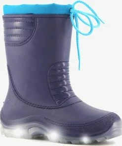 Gloednieuw ✨ Mountain Peak Gevoerde Kinder Regenlaarzen Lampjes - Blauw - Maat 34/35 ✨