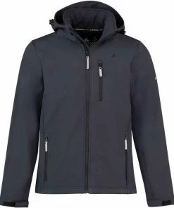 Korting ⌛ BJØRNSON DAG Softshell Jas 4 Seizoenen Heren - Winddicht - Fleece Gevoerd - Waterafstotend - Ademend - Outdoor Herenjas - Rits Zakken - Tussenjas - Maat 6XL - Donkerblauw ????