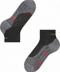 Promo ???? FALKE TK5 Wander Short Wandelsokken Kort Zacht Thermisch Anti-blaar Antizweet Zonder Motief Met Elastische Boord Admend Merinowol Grijs Dames Sportsokken - Maat 41-42 ???? -Hendi Shop 550x675 1