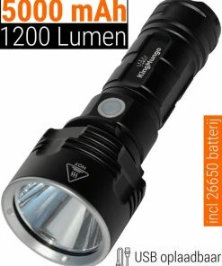 Beste Pirce ✔️ King Mungo KM-44 LED Oplaadbare Militaire Zaklamp - 1200 Lumen - Zwart ????