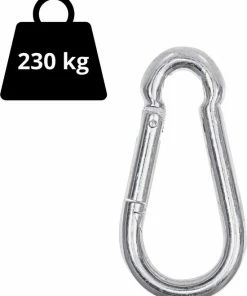 Groothandel ???? DX - Premium Duopakket Gegalvaniseerde Karabijnhaak - 2 Stuks - 8x80mm - Verzinkt Staal - Glanzend Zilver ???? -Hendi Shop 550x690 5