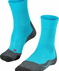 Gloednieuw ???? FALKE TK2 Explore Wandelsokken Warm Winter Zacht Thermisch Ademend Anti-blaar Antizweet Zonder Motief Met Elastische Boord Merinowol Blauw Dames Sportsokken - Maat 41-42 ????