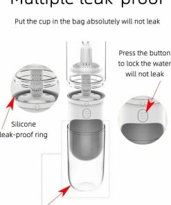 Beste Pirce ???? LuxeBass Draagbare Drinkfles Voor Honden Met Waterdispenser Voor Huisdieren - Bidon - Honden Drinkfles - Waterfles, Reizen, Drinken Voor Drinkflessen, Voor Buiten, (wit) ???? -Hendi Shop 550x721