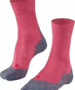 Groothandel ???? FALKE TK5 Wander Wandelsokken Mid-rise Zacht Thermisch Anti-blaar Antizweet Zonder Motief Met Elastische Boord Warm Admend Merinowol Rood Dames Sportsokken - Maat 39-40 ✨