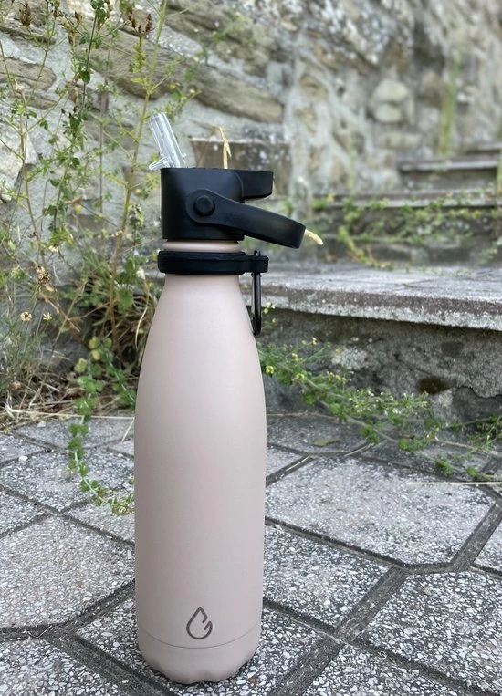 Beste Verkoop ⌛ Wattamula Design Eco RVS Drinkfles - Nude - Extra Dop Met Rietje En Carrier - 500 Ml - Waterfles - Thermosfles - Sport ⭐ 7 Beste Verkoop ⌛ Wattamula Design Eco RVS Drinkfles - Nude - Extra Dop Met Rietje En Carrier - 500 Ml - Waterfles - Thermosfles - Sport ⭐ - Afbeelding 5