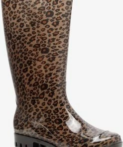 Aanbiedingen ???? Mountain Peak Dames Regenlaarzen Met Luipaardprint - Bruin - Maat 37 ????