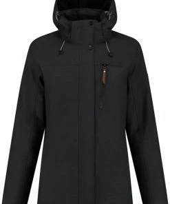 Coupon ???? Travelin' Jack Meya - Dames Outdoorjas - Waterdicht En Ademend - Zwart - Maat 36 ????