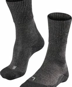 Beste Pirce ???? FALKE TK1 Adventure Wool Wandelsokken Dik Versterkte Thermische Sokken Zonder Patroon Met Sterke Wattering Lang En Warm Voor Wandelen Winter Merinowol Grijs Heren Sportsokken - Maat 39-41 ????