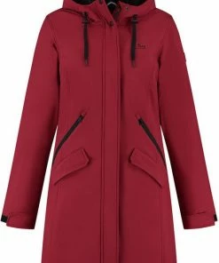 Kopen ???? Kjelvik Dames Softshell Parka - Winterparka Softshell - Chanela - Rood - Maat 36 ????