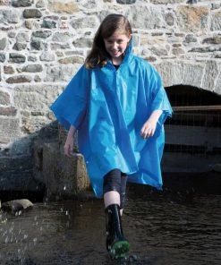 Promo ❤️ SPLASHMAC Regencape Poncho Voor Kinderen Kleur Saphir Blauw / In 8 Verschillende Kleuren ❤️